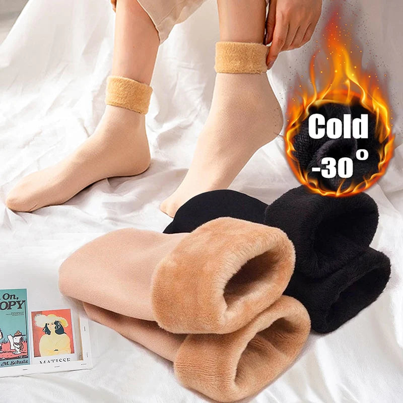 3 Pair/Lot Branded Winter Warm Fleece Thermal Socks